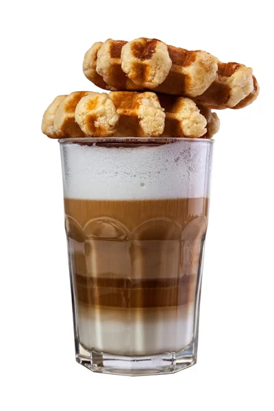 Cafe Coffee - Latte Cappuccino dalam gelas tinggi — Stok Foto