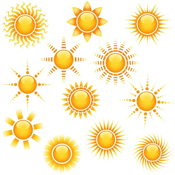 Sun coleção ícones — Fotografia de Stock