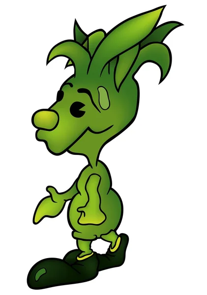 Зеленый персонаж — стоковое фото