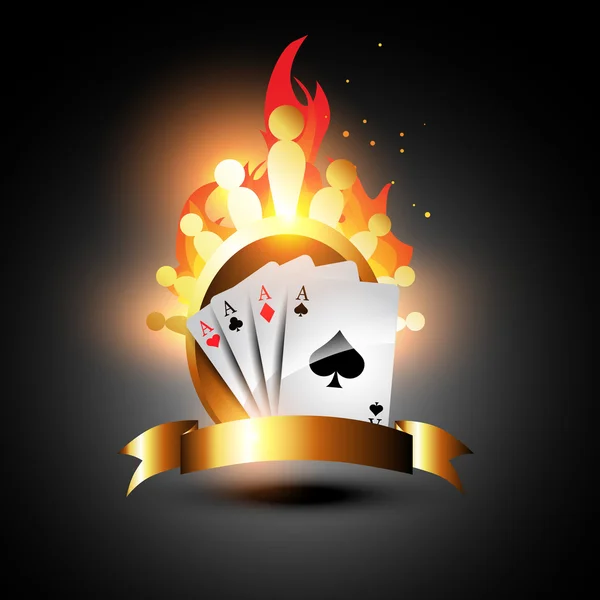 Hrací karty vypalování — Stockový vektor