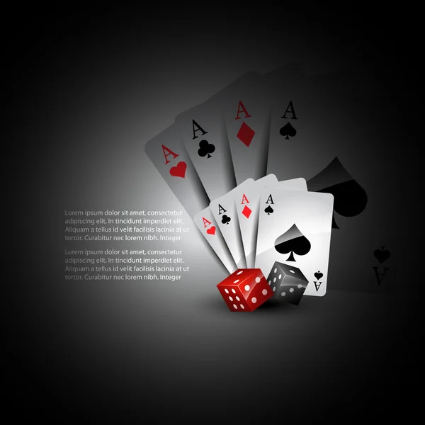 矢量扑克牌和骰子 — 图库矢量图片