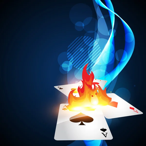 Burning casino card — стоковый вектор