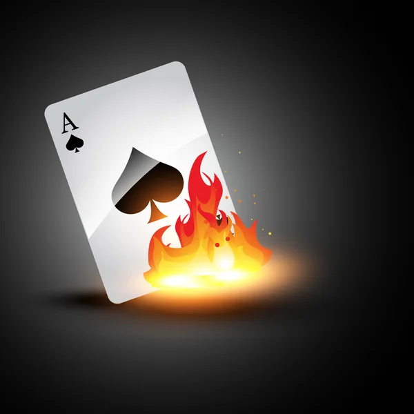 Vetor ace cartão de queima — Vetor de Stock