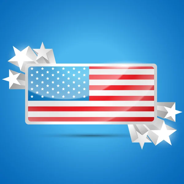 Amerikanisches Flaggenlabel — Stockvektor