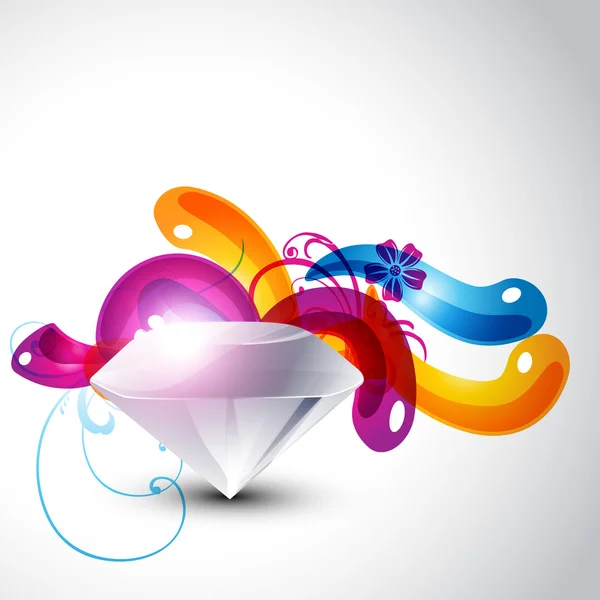 Diamant élégant coloré — Image vectorielle