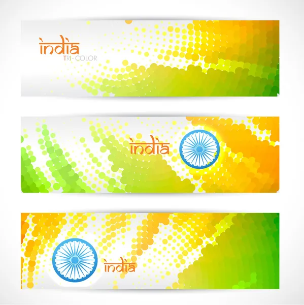 Hindistan bayrağı üstbilgi kümesi — Stok Vektör