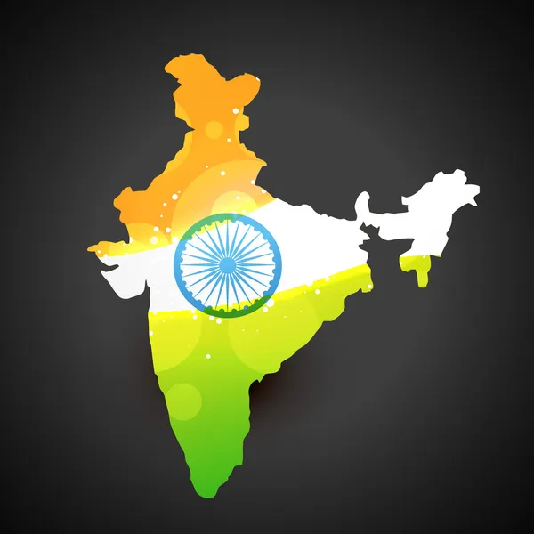 Carte du drapeau indien — Image vectorielle