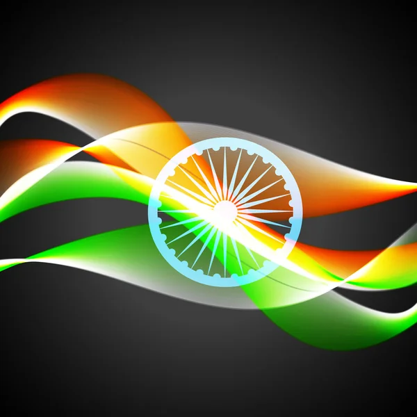 Wave style indian flag — Stock Vector