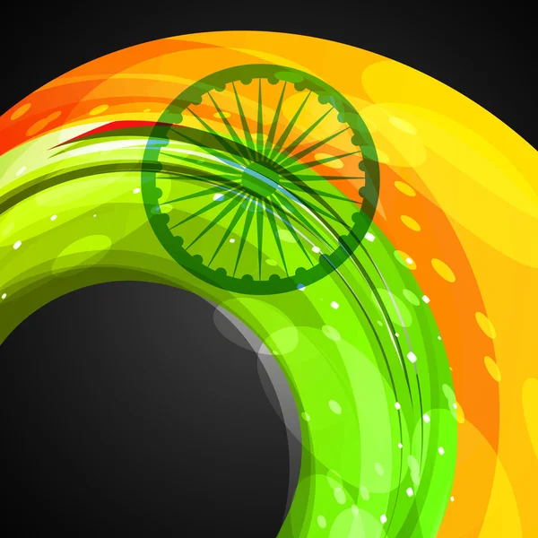 Drapeau indien dans le style vague — Image vectorielle