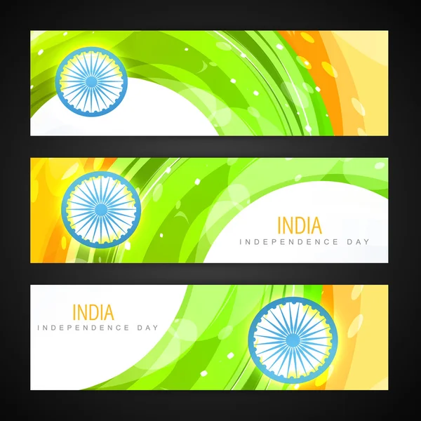 Indická vlajka hlavičky sada — Stockový vektor