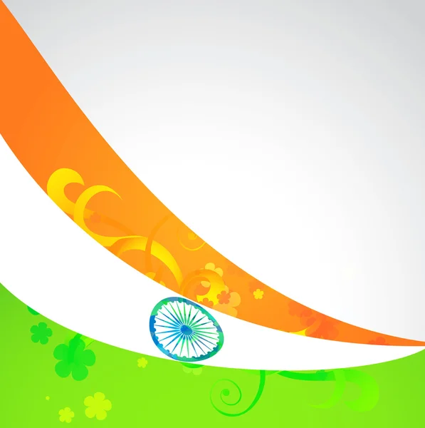 stock vector wave style indian flag