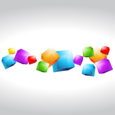 mutli color cubes shapes clipart