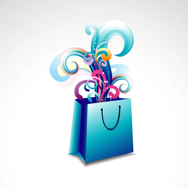 Kleurrijke bloemen tas illustratie — Stockvector