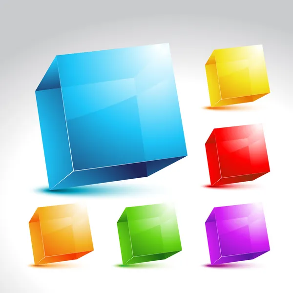 Collectie van kleurrijke kubus — Stockvector