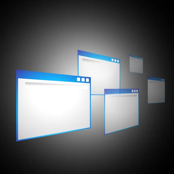 Perspective fenêtres d'ordinateur — Image vectorielle