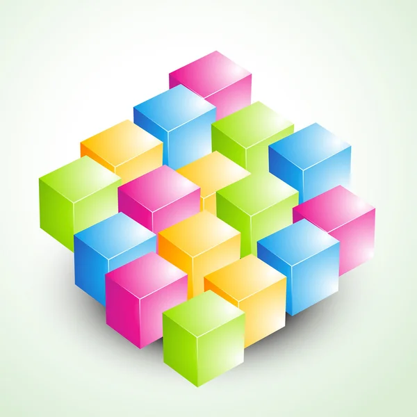 Cubi vettoriali colorati 3d — Vettoriale Stock