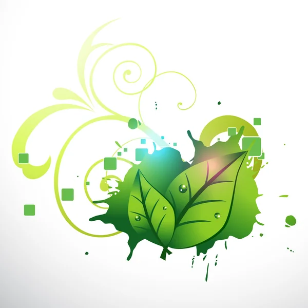 Διάνυσμα κομψό πράσινο φύλλο σχεδίασης — Διανυσματικό Αρχείο