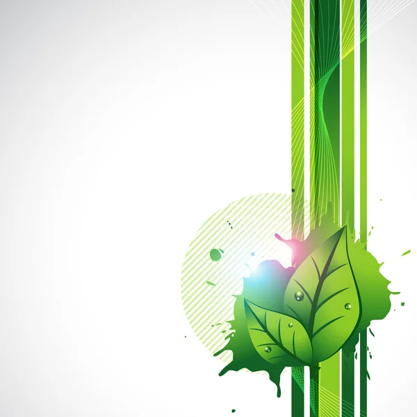 녹색 잎 템플릿 — 스톡 벡터