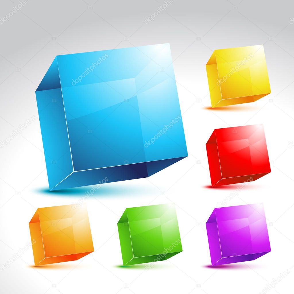 Collection of colorful cube