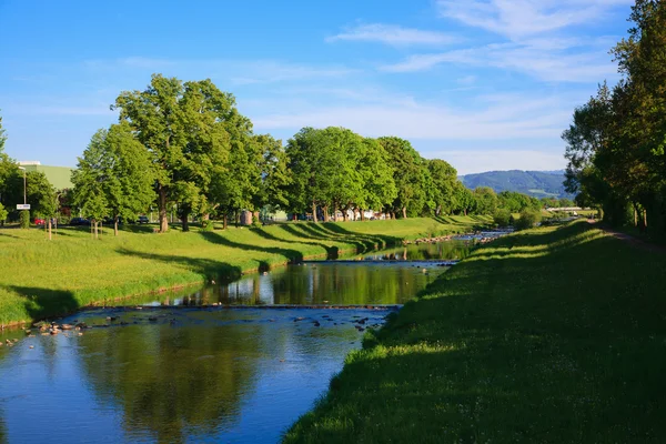 stock image River on blue sky