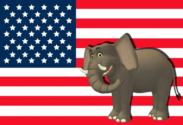 Szczęśliwy słoń Republikańskiej — Zdjęcie stockowe