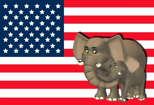 Республиканская слоновья семья — стоковое фото