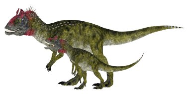 Adult and Young Cryolophosaurus clipart