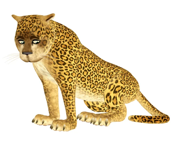 Ledsen leopard — Stockfoto