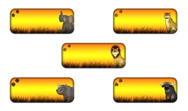 Big Five Safari Banner Pack clipart