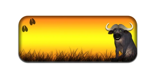 Banner Safari búfalo —  Fotos de Stock