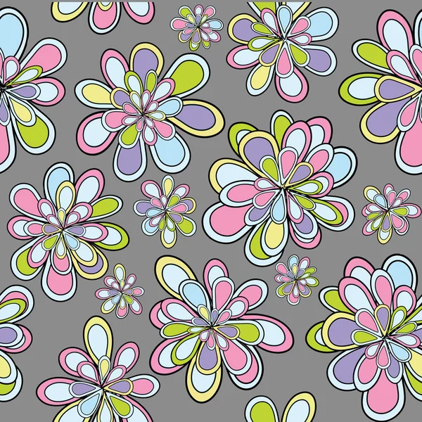Seamles pattern with flowers in pastel tones — Stock Photo, Image