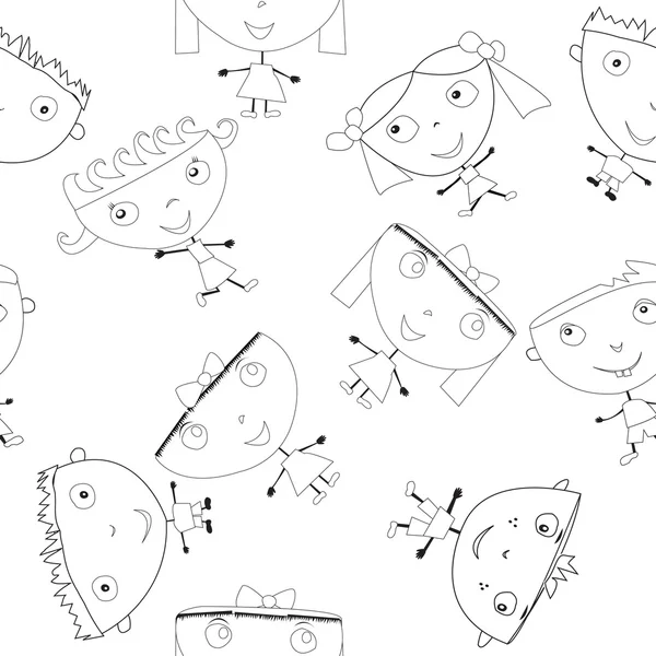 Doodle artesanal crianças sem costura padrão — Fotografia de Stock