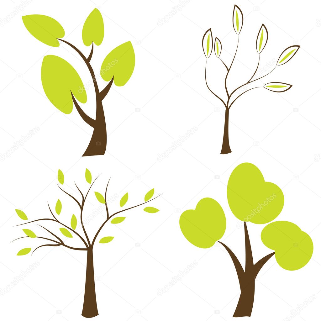 Árboles siluetas, conjunto de árboles iconos: fotografía de stock ©  hibrida13 #10751719 | Depositphotos