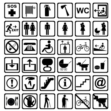 International service signs. All objects are isolated and groupe clipart