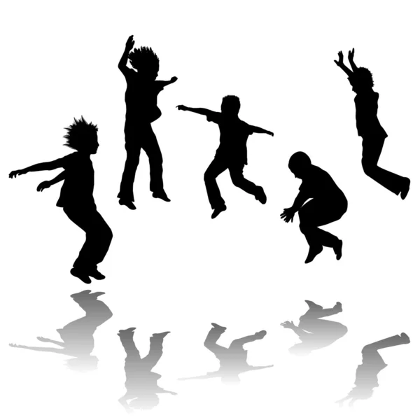 Šťastné děti skákají — Stock fotografie