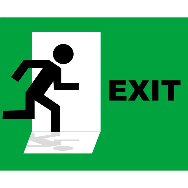 Green emergency exit sign icon — Stock Photo, Image