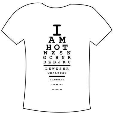 T-shirts template with I am hot message clipart