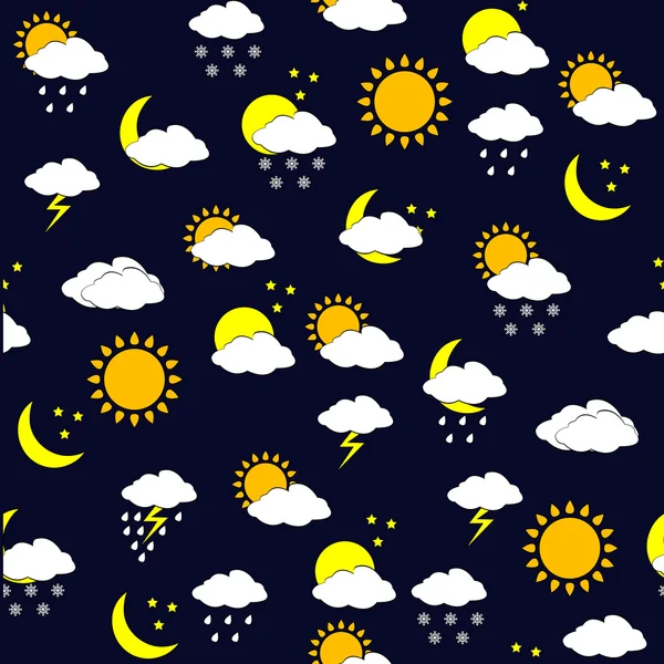 天気予報 icnons、シームレスなパターンと背景 — ストック写真