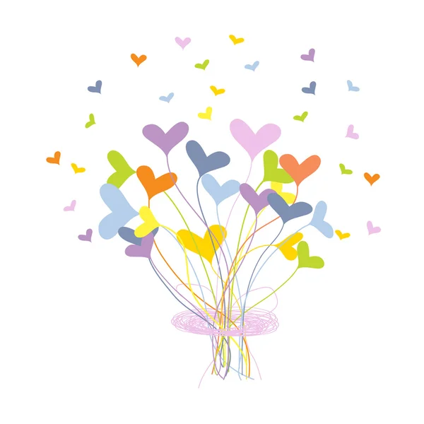 心から成っている花束グリーティング カード — ストック写真