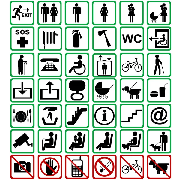 Міжнародні знаки, що використовуються в транспортних засобах — стокове фото