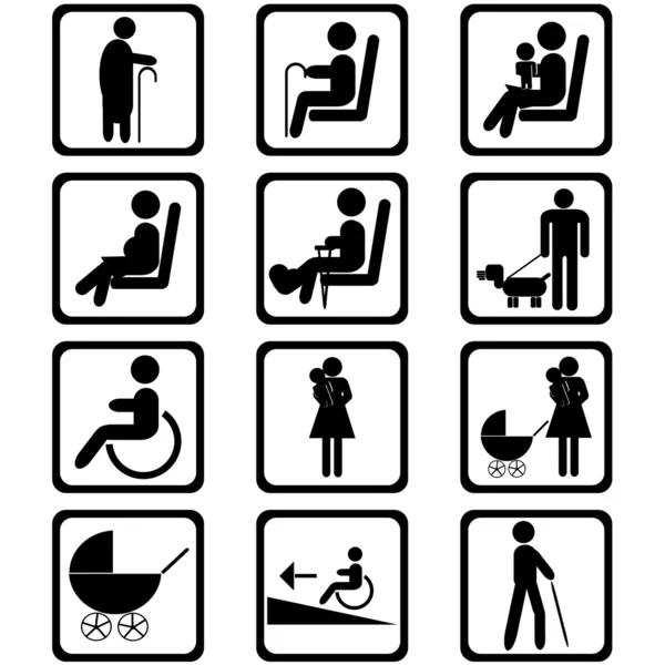Priority seating area signs — Stock Photo, Image