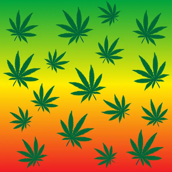 Fondo rastafari con hojas de marihuana — Foto de Stock