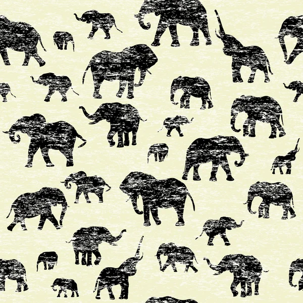 Grunge backgorund with elephants silhouettes — Stock Photo, Image