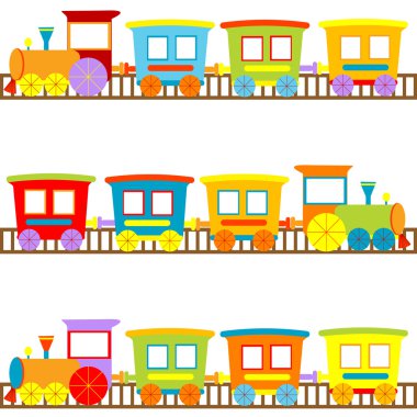 Background for kids with cartoon trains clipart