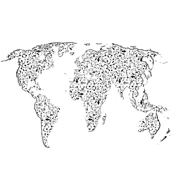Okları yapılan Dünya Haritası — Stok fotoğraf