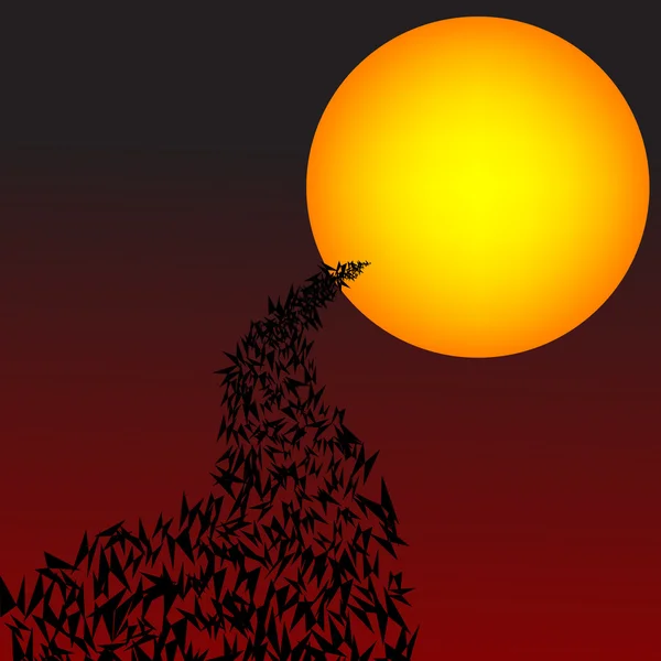 Halloween background with bats flying to the moon — Stock Photo, Image