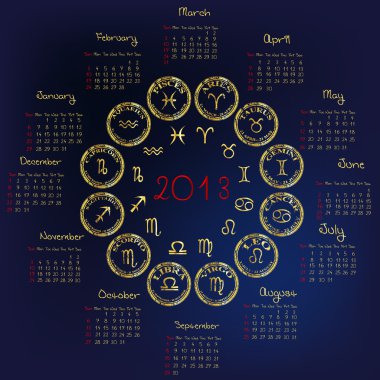 Astroloji işaretler ile 2013 takvim