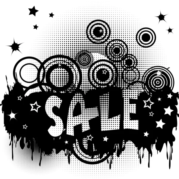 Grunge sale advertisement with circles and spots — Stock Photo, Image