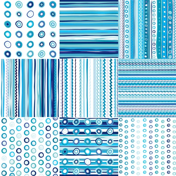 Set of blue seamless pattern for baby boys — Stock Photo, Image