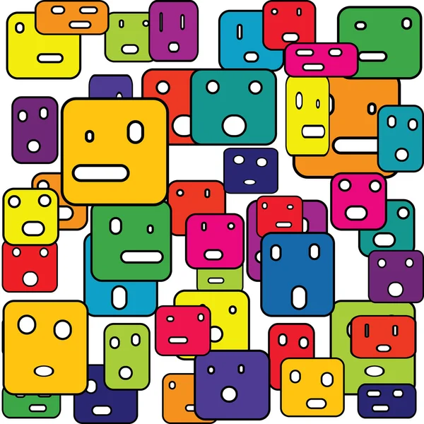 Abstract squares with facial expressions — Stock Photo, Image
